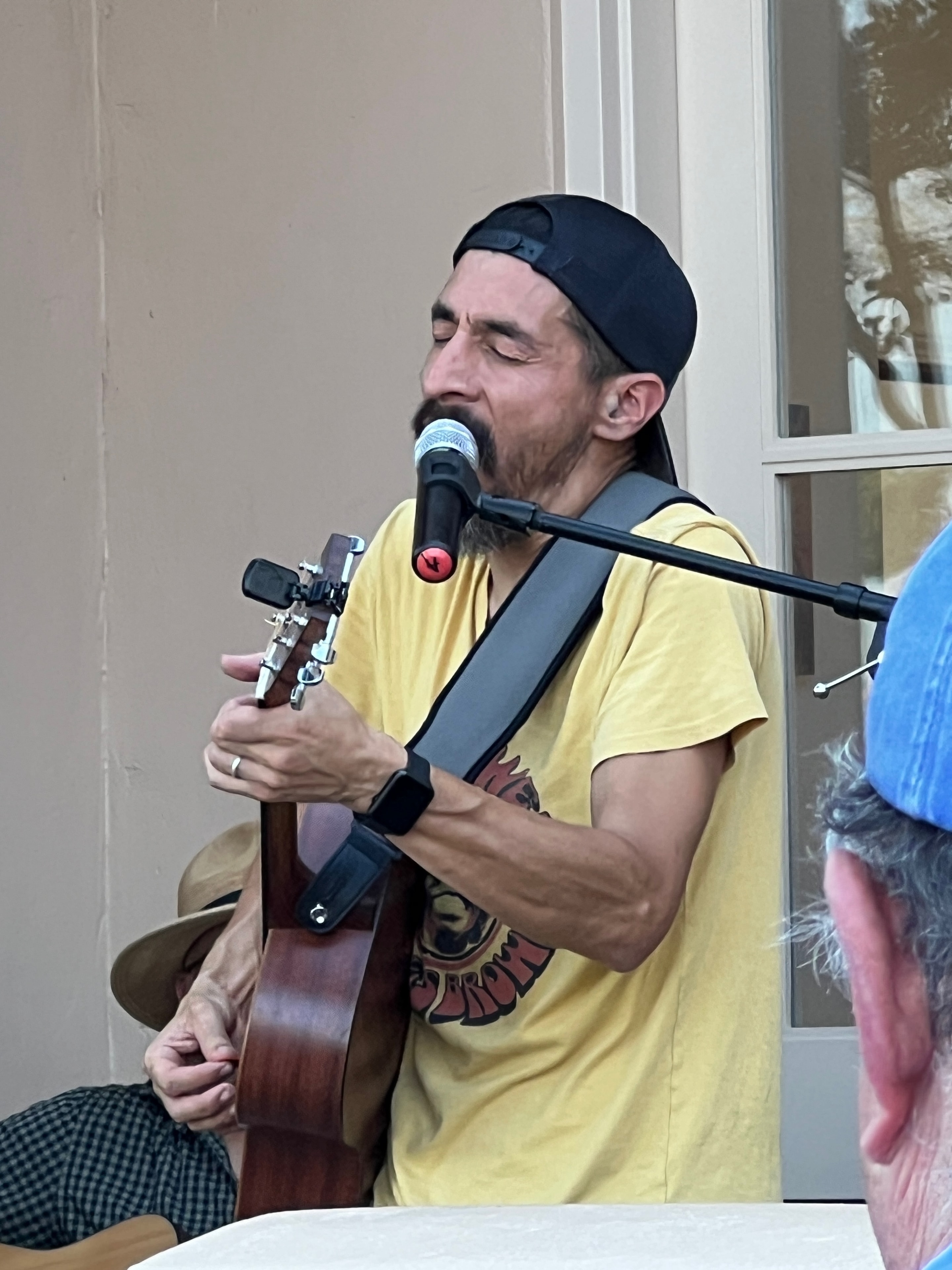 Guitarist lost in the music at Play Music on the Porch Day